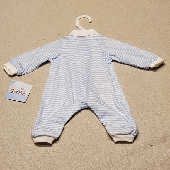 Middleton Reborn Baby Doll Blue Striped One Piece Doll Clothes - Picture 3 of 8